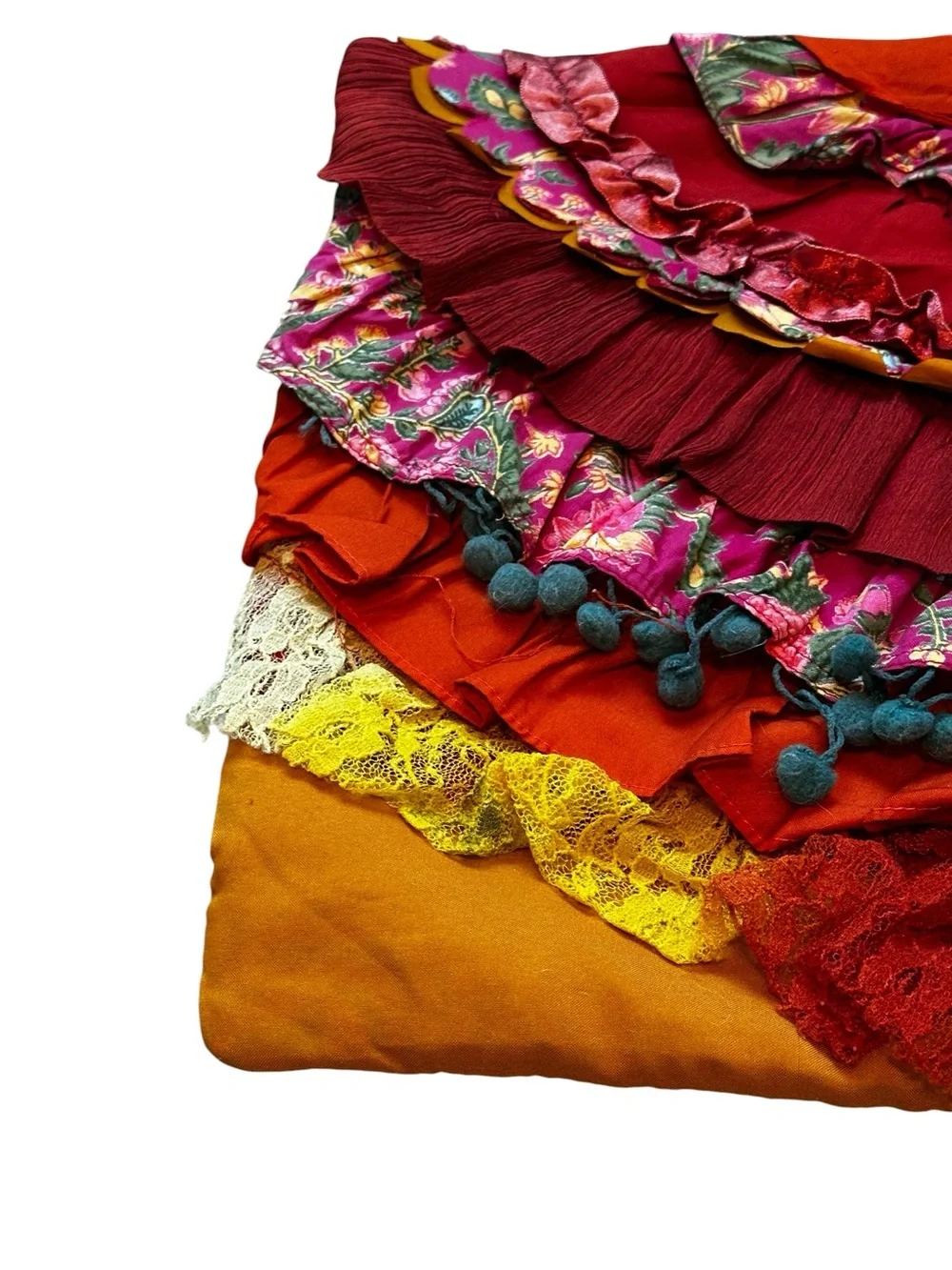 Pier 1 Boho Textured Lumbar Pillow Cover 18x13  Multicolor Tiered Boho Decor